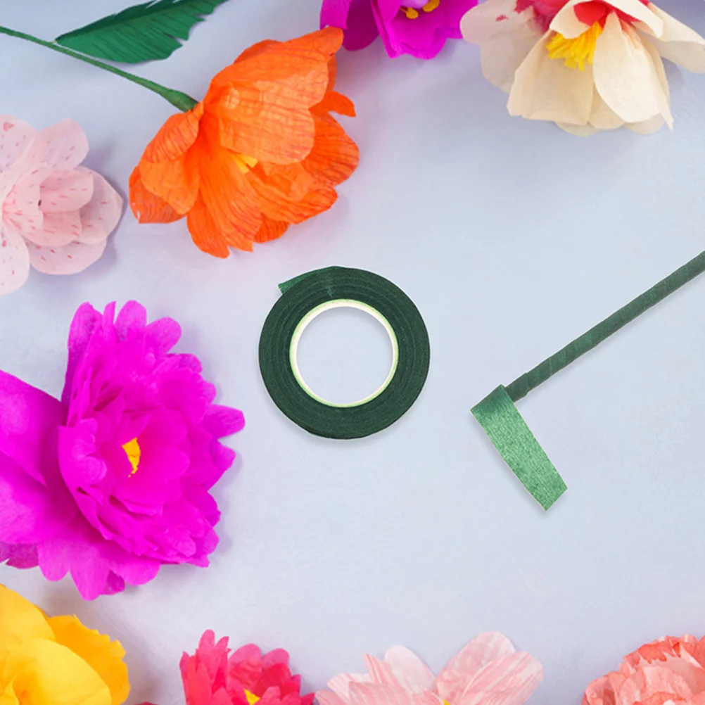 5 rolos de fita verde flor papel adesivo floral para buquês diy arranjo ferramenta fixação