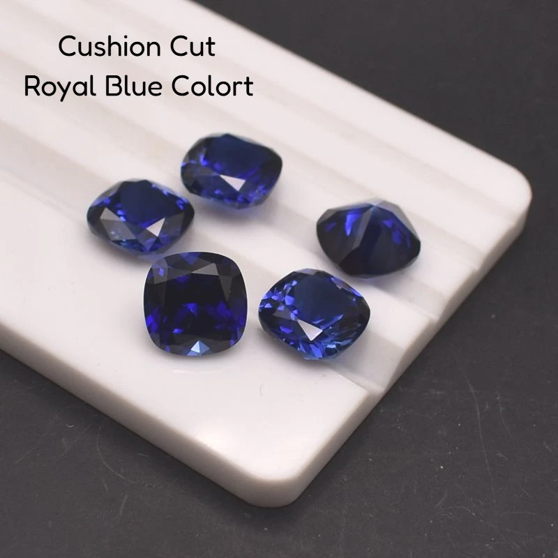 

Lab Grown Sapphire Multiple Cuts Royal Blue Color Cushion Cut For Jewelry Setting&Custom Design Selectable Certificate