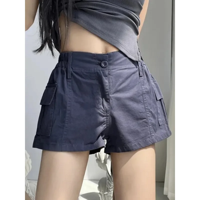 Cargoshorts Retro Vibe Lage taille Zak Alles-in-één sport-fitnessbroek voor dames Casual Wijde pijpen Trendy
