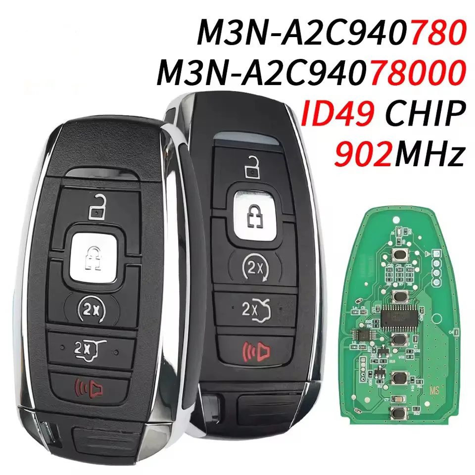 

Xuri 902 МГц 49 чип M3N-A2C94078000/780 для Lincoln 2018-2021 умный дистанционный автомобильный брелок 164-R8154 164-R8155 164-R8226