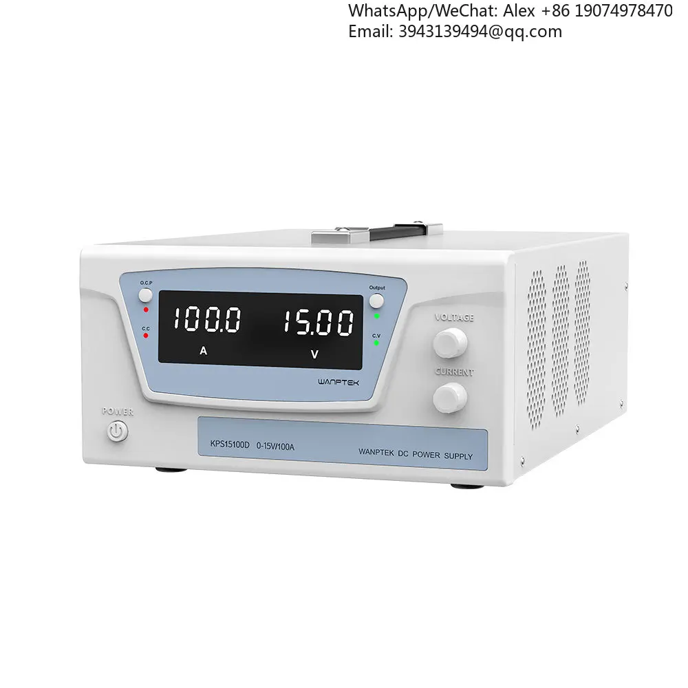 

WANPTEK 15V 100A BENCH DC ADJUSTABLE POWER SUPPLY, LAB, REPAIR, TEST, MEASURE, DESIGN, SCHOOL,CHARGING, ELECTROPLATE, KPS15100D