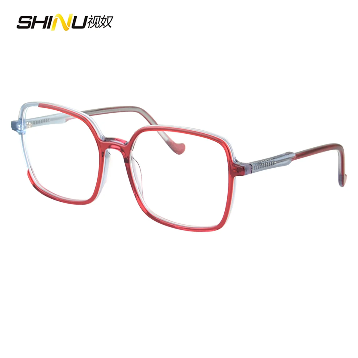 shinu-処方眼鏡抗青色光累進多焦点老眼鏡デザイナーメガネ女性フォトクロミックレンズ