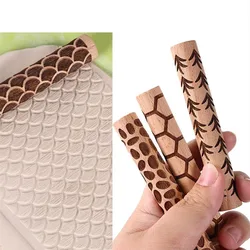 Polymer Clay Roller Pottery Texture Tool Ceramic Stamp Mud Pressed Embossed Pattern Rolling Pin Earring Jewelry Making Sup Tool