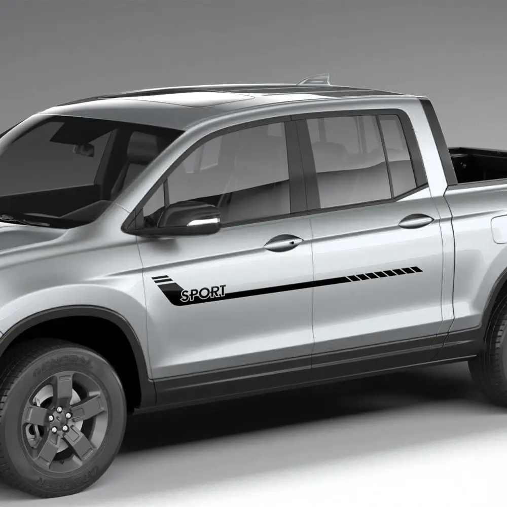 

2 X Decal Sticker Vinyl Car UP Side Racing Stripes Kit Sport Graphics Compatible with Honda Ridgeline YK2 YK3 2017 - Present