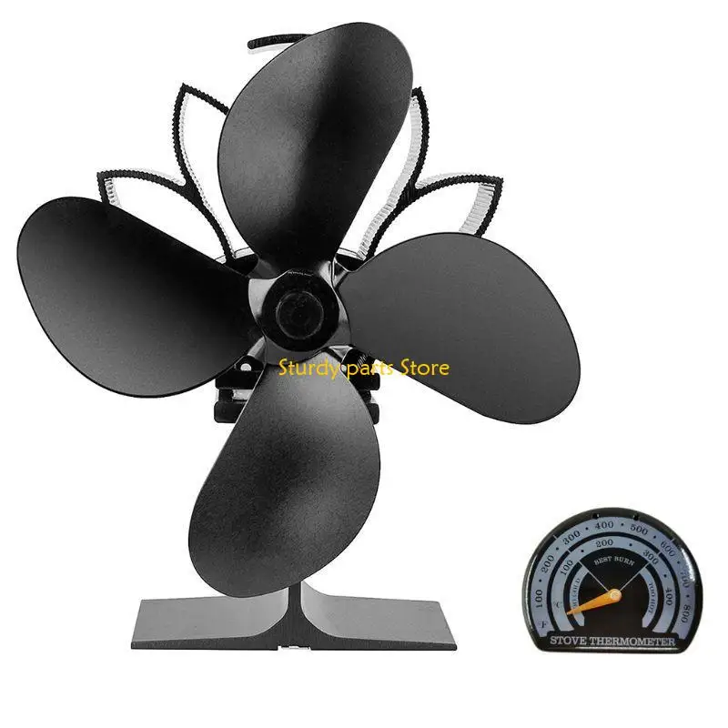 97QC المغناطيسي الخشب الموقد مروحة موقد ميزان الحرارة مع التحقيق أداة الشواء المنزلية