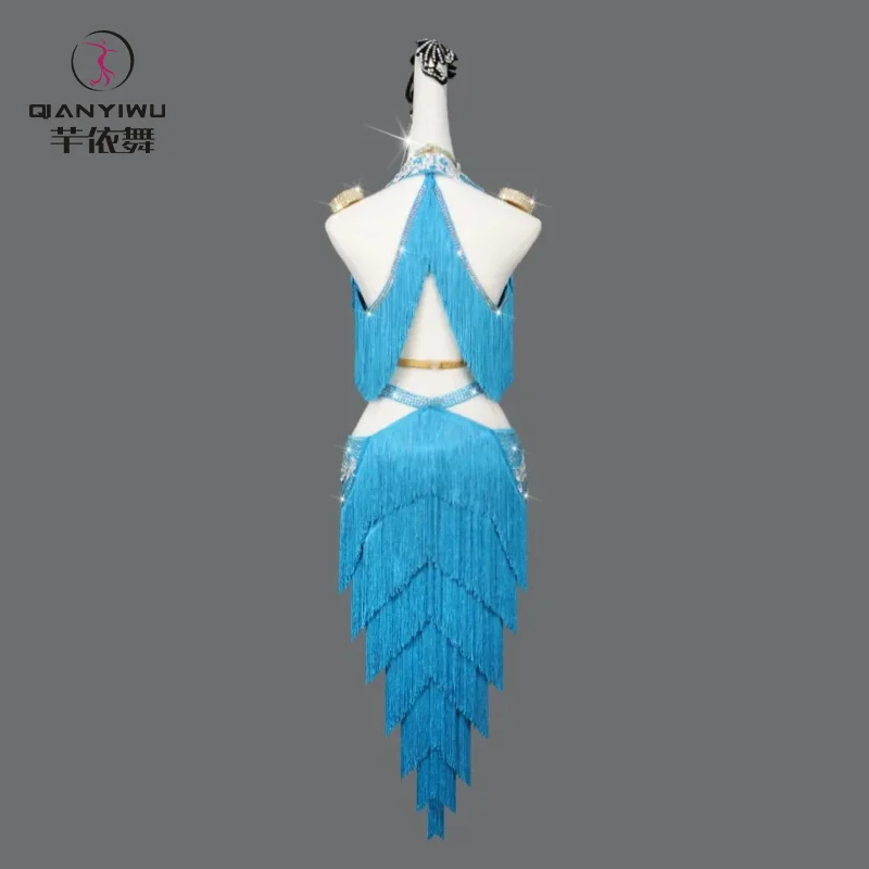 Novo vestido de dança latina sexy feminino salão franjas saia profissional roupas de festa ao ar livre meninas prática wear terno baile samba