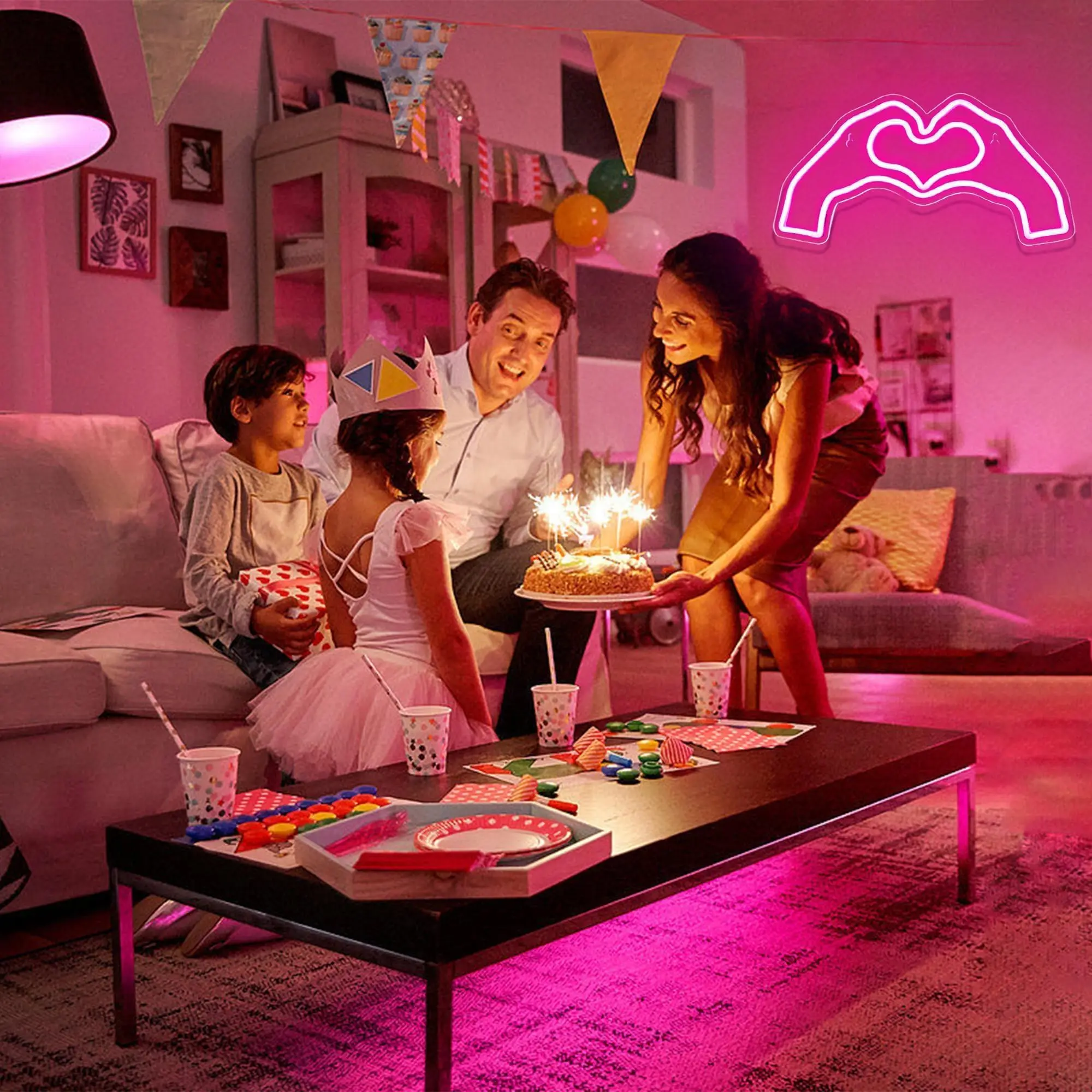 Room wall decoration heart neon sign wedding birthday party valentine's day