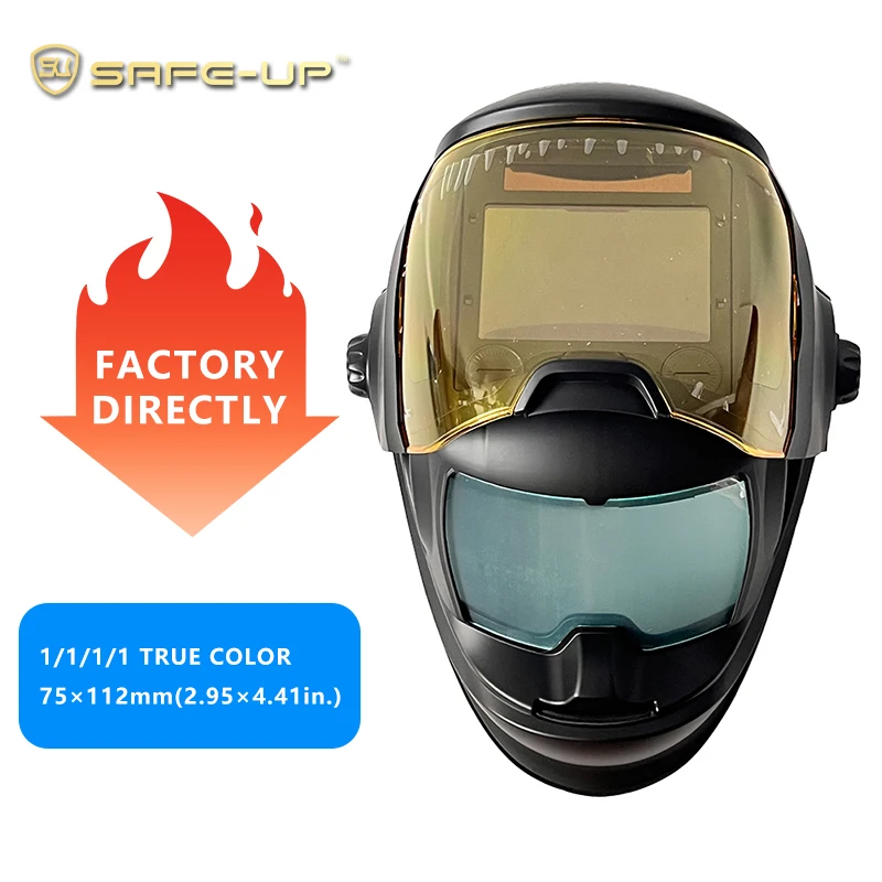 SAFE-UP Professional Welding Helmet With Powered Air Purifying True Color Auto Darkening Welding Masks Dust Removal