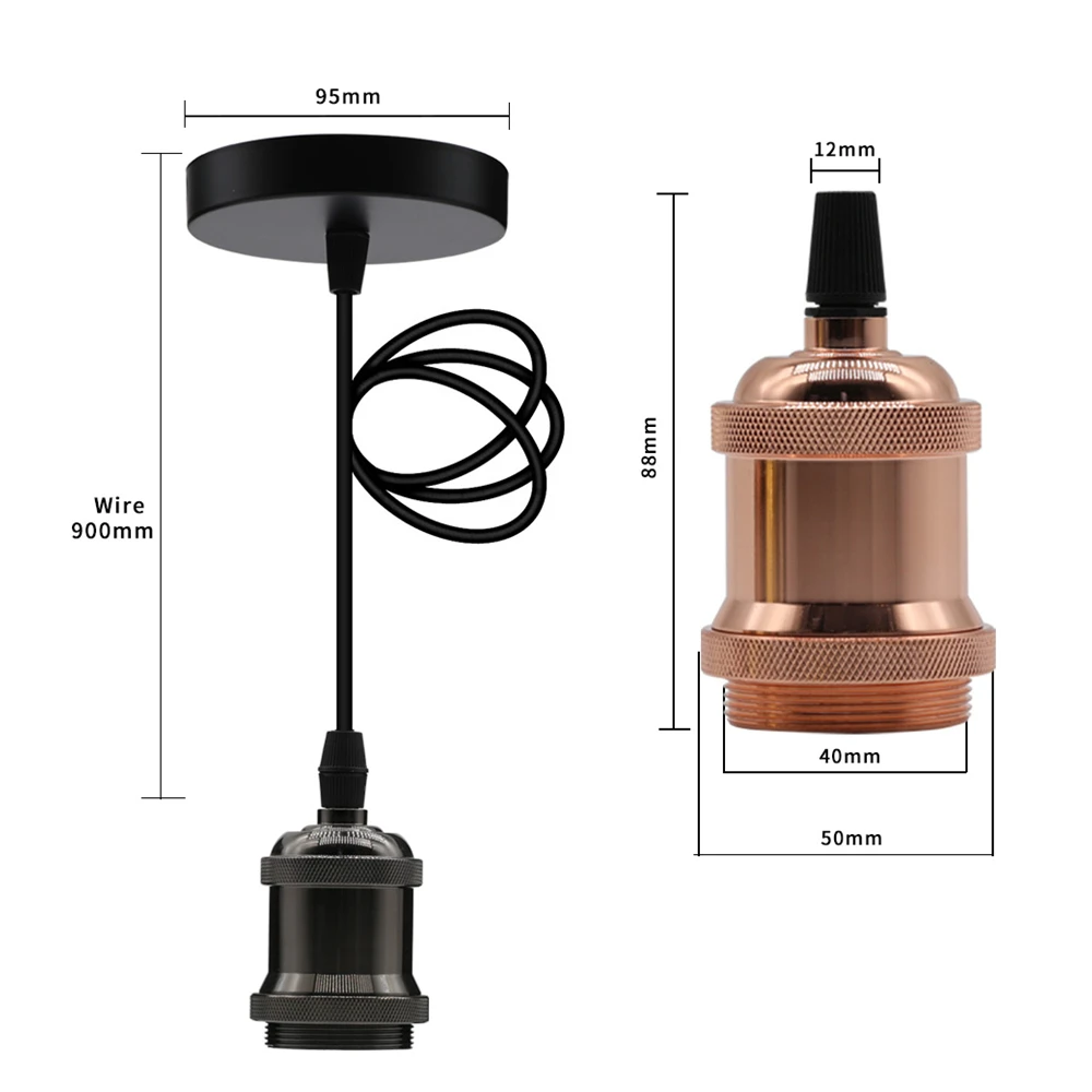 E27 المقبس قلادة أضواء لمبة خمر الرجعية اديسون مصباح المقبس المسمار قاعدة الألومنيوم ضوء الصناعية مصباح من طراز قديم حامل للمنزل