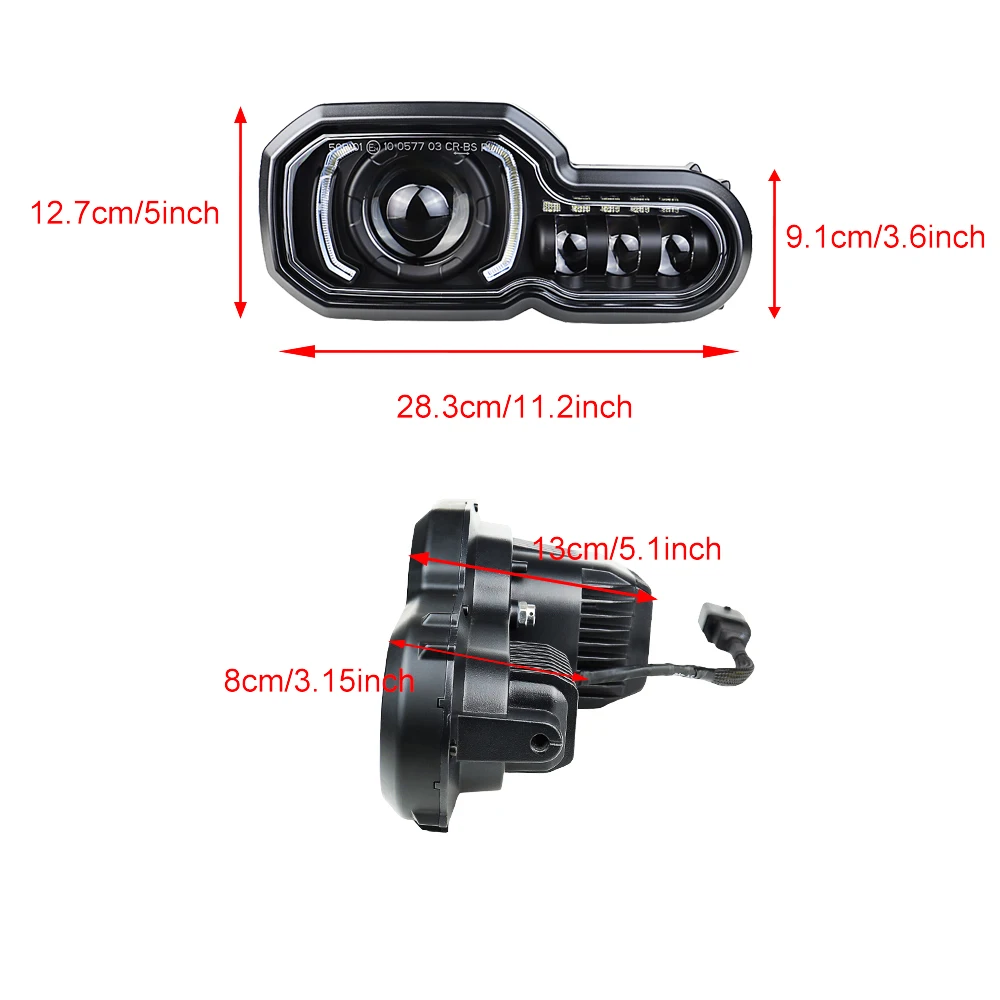LED Headlight for B W F650GS/F700GS/F800GS F800ADV F800R High/Low beam with DRL Assembly Kit Replacement Light