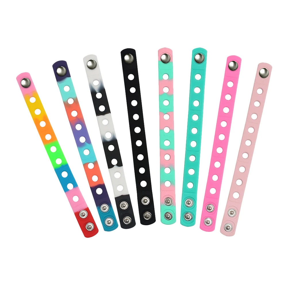 

8pcs Silicone Bracelets High Elasticity Unisex Wristbands 8 Colors Adjustable Decorative Bands Fashion Stretch
