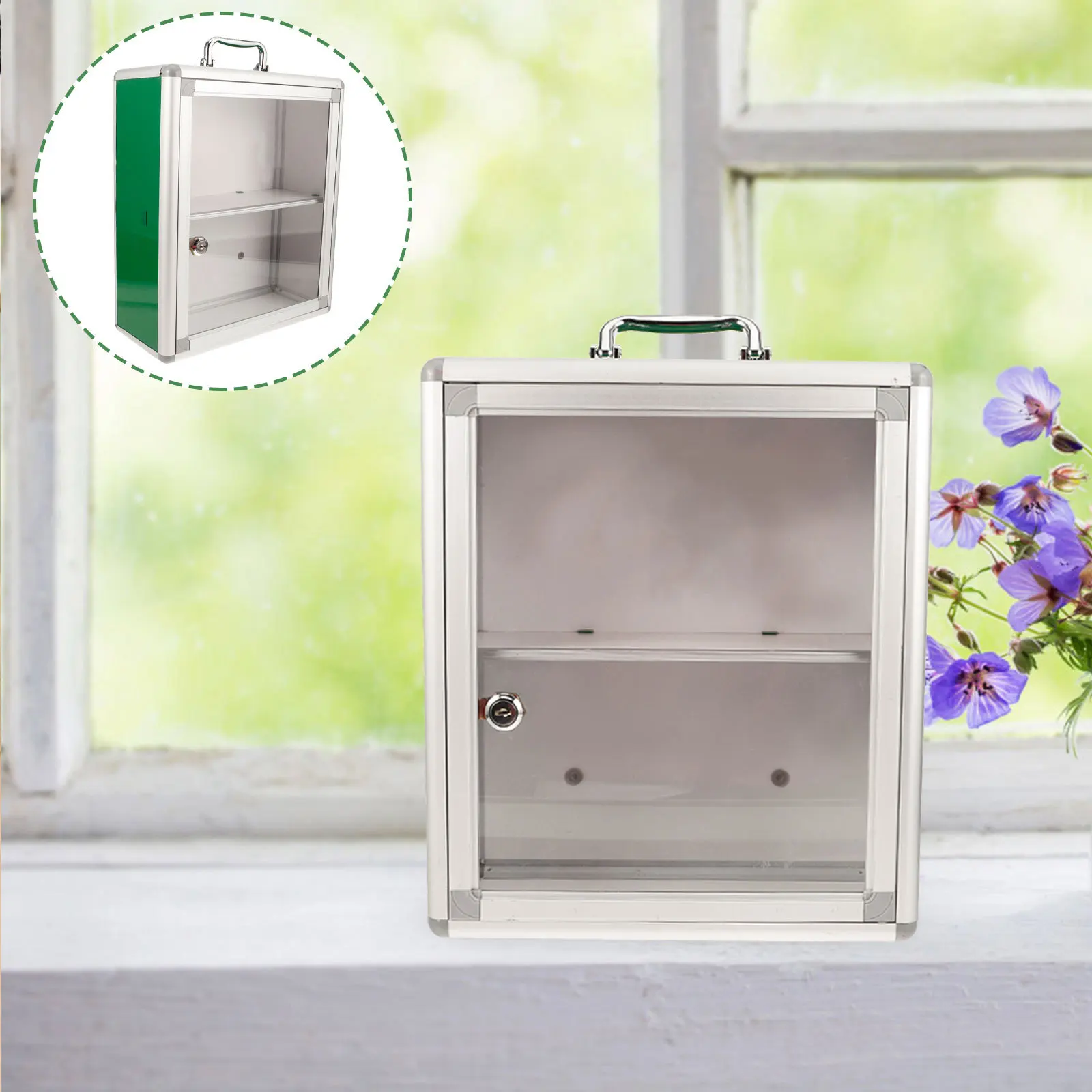 صندوق أدوات الإسعافات الأولية المرئي المثبت على الحائط لتخزين أدوات الطوارئ للخدمة الذاتية في مجتمع المكتب