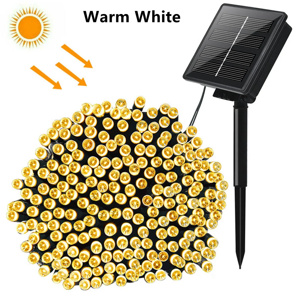 

12/22/32m Led Solar Light Outdoor Waterproof Fairy Tale Flower Wreath Light Christmas Party Halloween Decoration Solar Light