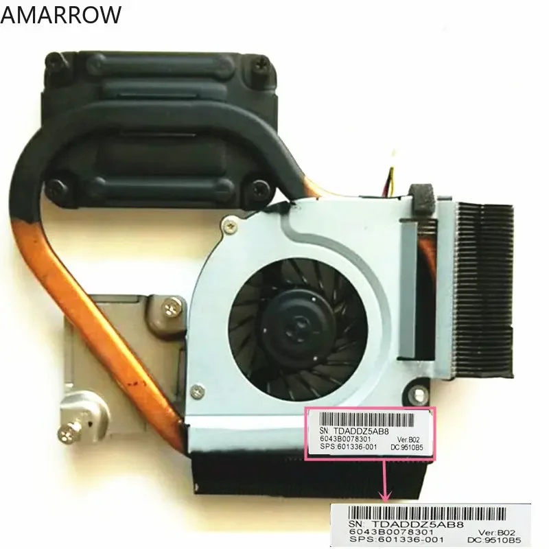 Original Laptop Cooling Heatsink with Fan for HP G32 CQ32 DM4 DM4-1000 DV3 DV3-4000  601336-001