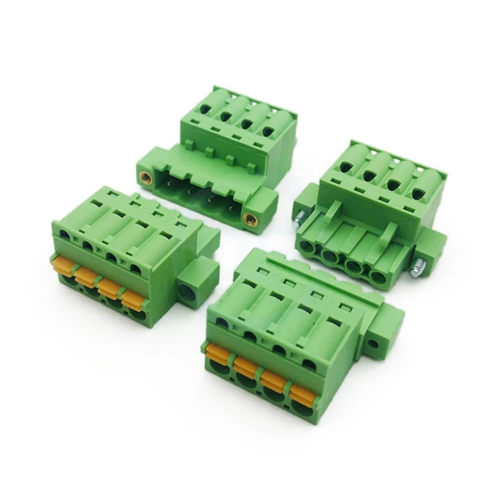 (5 Sets) KF 2EDGKDPM 5.08mm Solderless Spring Plug-In with Flange 15EDGKDPM 2EDGKDM 5.08 Quick Connects Complete Set 2EDGKDRP
