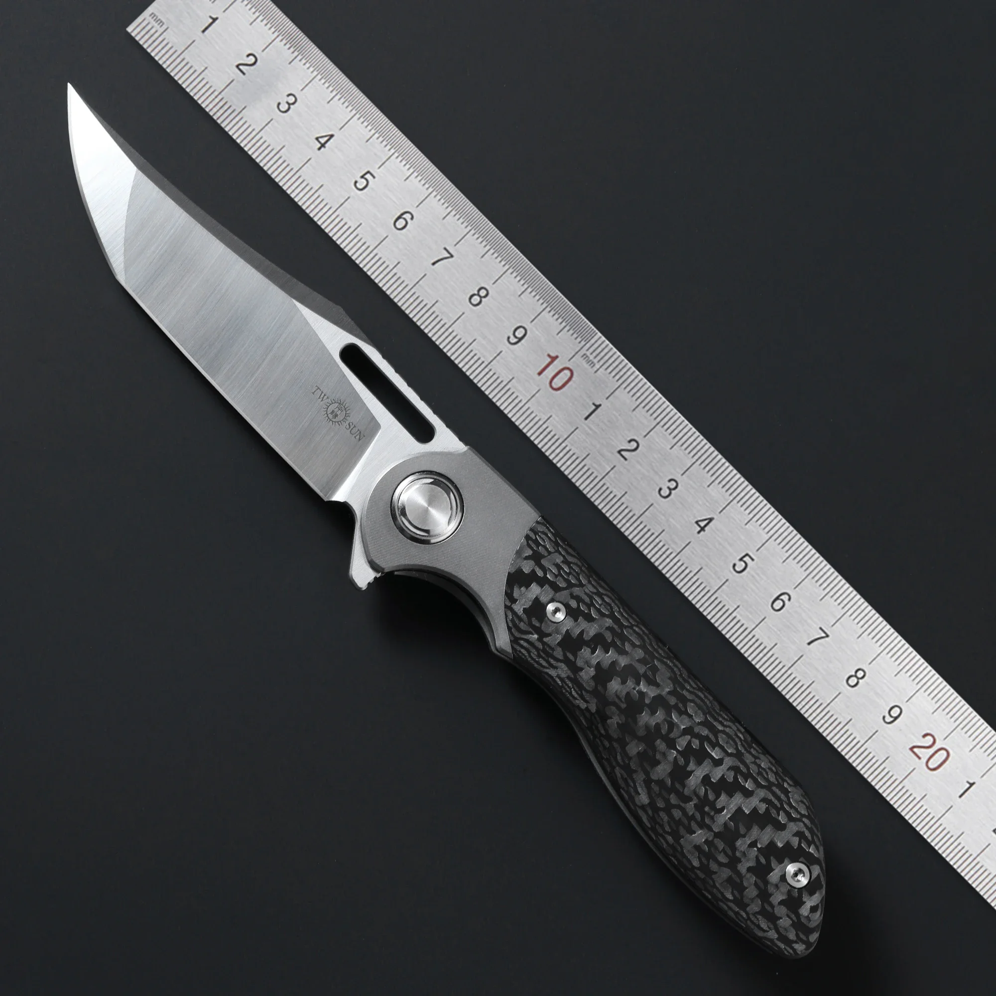 

TOW SUN TS219 Pocket Knives M390 Blade Titanium Carbon Fiber Handle Camping Folding Knife Outdoor Survival Cutting EDC Tools