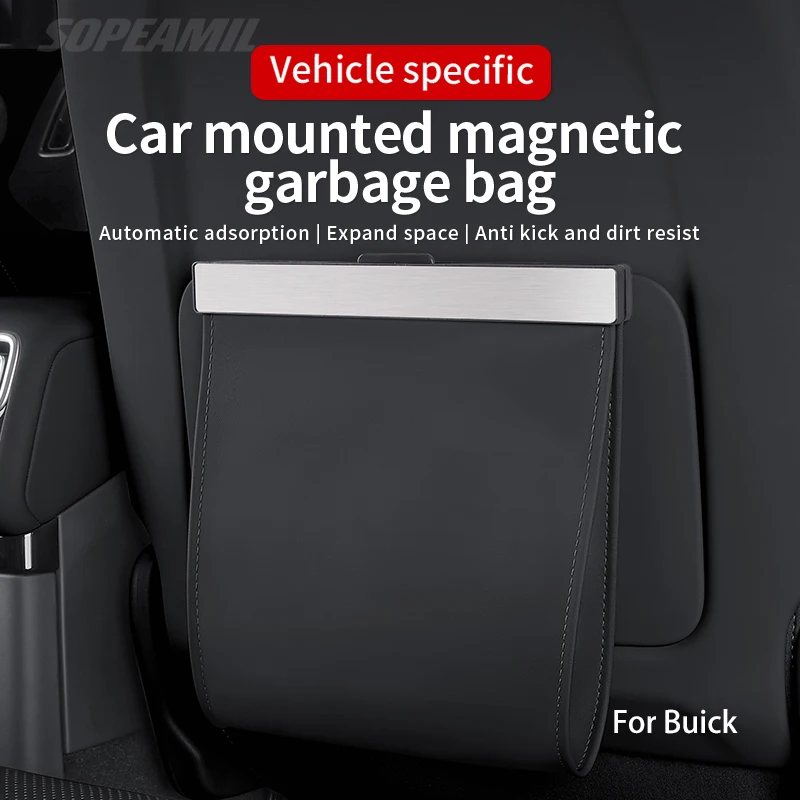 Car Garbage Bag For Buick Verano Envision Avenir Excelle Enclave Anthem Cascada Magnetic Adsorption Seat Back Hanging Trash can