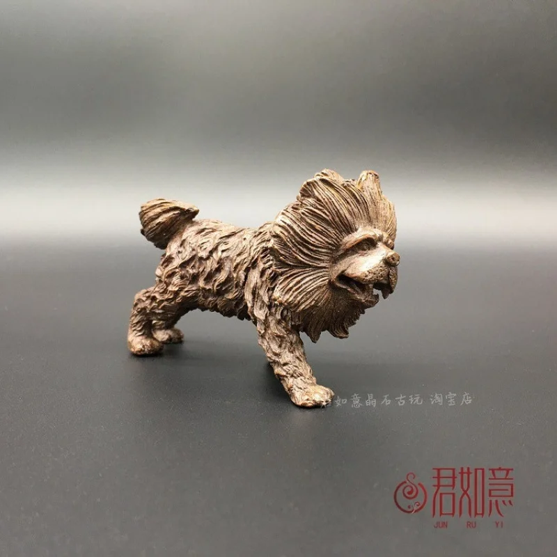 

Solid Brass Puppy Ornament Bronze Tibetan Mastiff Standing Dog Watch Dog Zodiac Dog Miniature Realistic Bronze Dog Tea ornaments