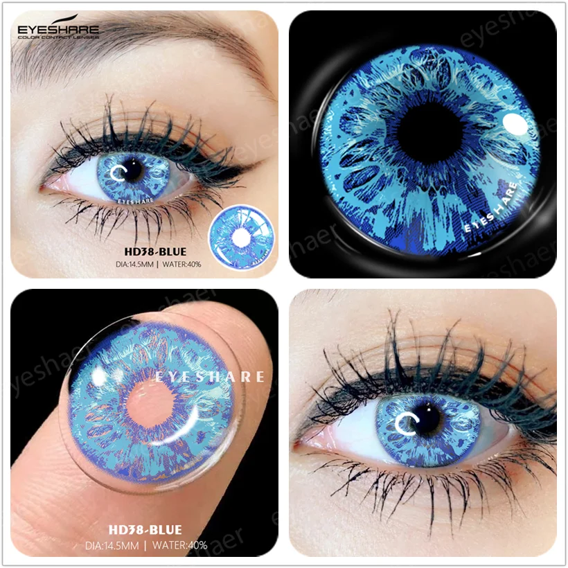 EYESHARE Halloween Cute Color Contact Lenses Hoshino Ai Anime Cosplay Contact Lenses Blue Eyes Contact Lenses Colored Contacts