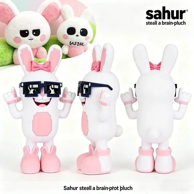 

Новая плюшевая игрушка-кролик Sahur Steal A Brainrot в очках, мягкая аниме-игрушка, украшение для дома, подарок на Рождество и день рождения