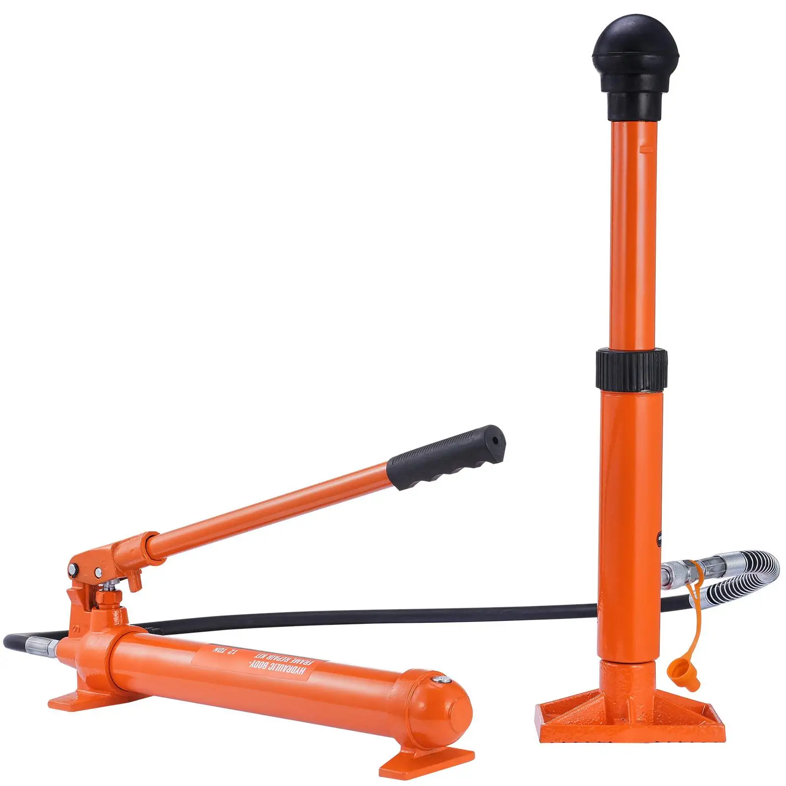 12 Ton Hydraulic Ram Jack Kit with Pump and 4.6 ft 1.4 m Oil Hose Portable Hydraulic Repair Tool Set with Storage Case for automotive Garage Farm Mechanic 26455 LBS
