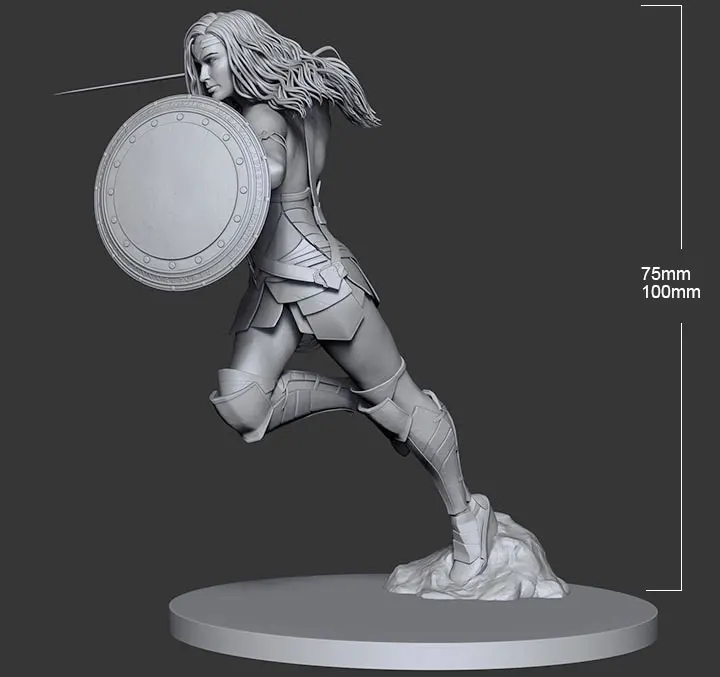 1/24 75mm 1/18 100mm zestawy modeli z żywicy Wonder Gril wojownik kobieta żołnierz figurka niepomalowana brak koloru RW-081