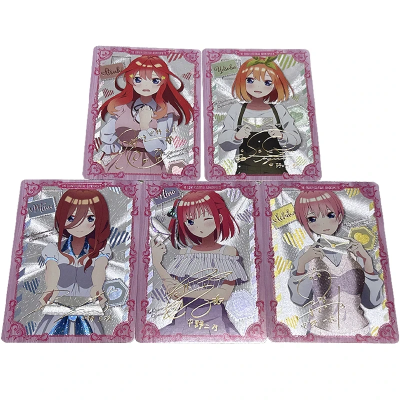 

Diy Self Made 5Pcs/set The Quintessential Quintuplets Wedding dress Collection Card Refraction Color Flash Bronzing Anime Card