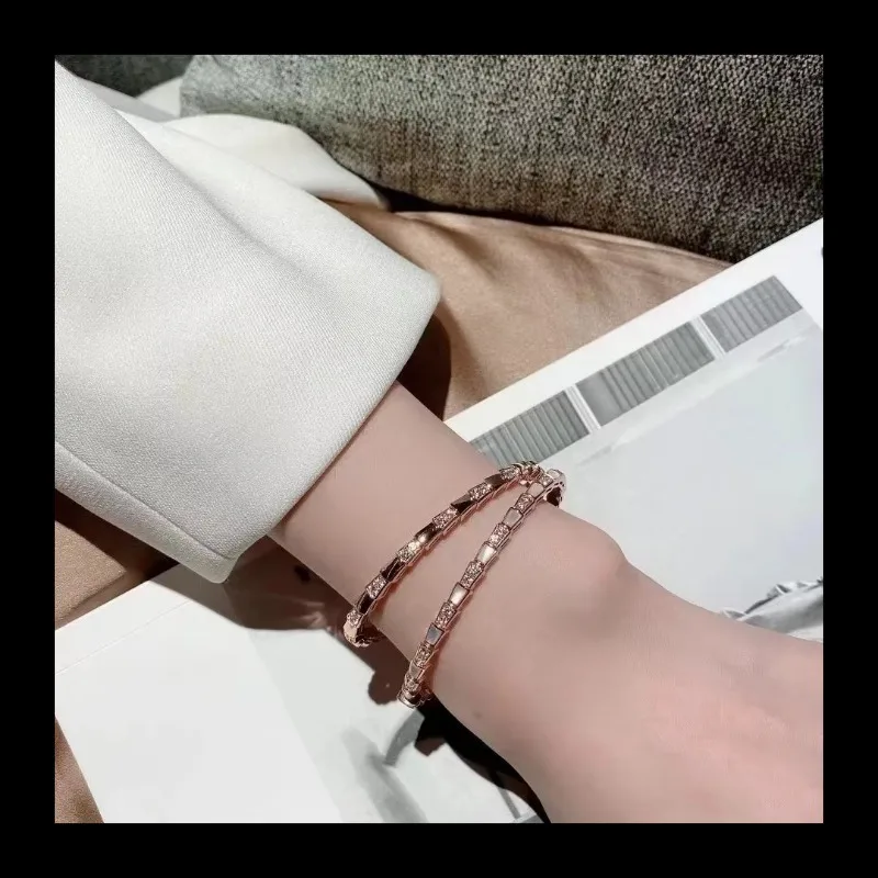 سوار عظم الثعبان فريتيلاري الذهبي بتصميم عصري ومتعدد الاستخدامات، اعوج منفصل بالألماس #3