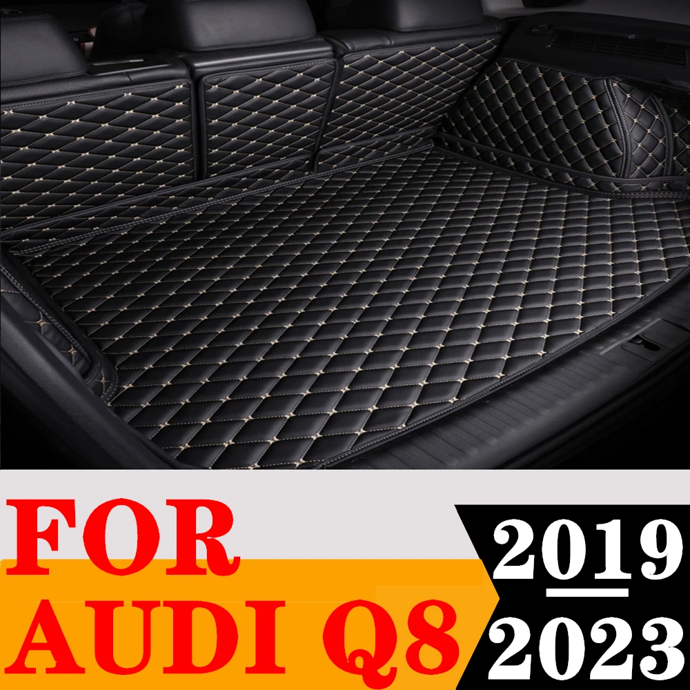 Custom Full Set Car Trunk Mat For AUDI Q8 2023 2022 2021 2020 2019 Rear Cargo Liner Tail Boot Tray luggage Pad Auto Carpet Parts