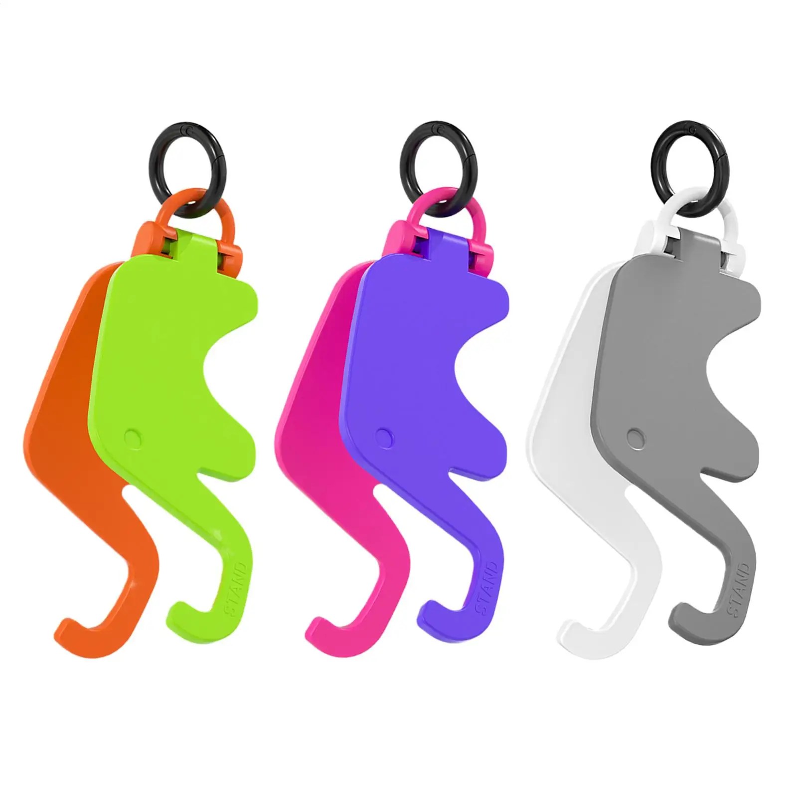 Elephant Shape Mobile Phone Stand Foldable Portable Phone Holder Cartoon Dopamine Elephant Bracket With Keychain