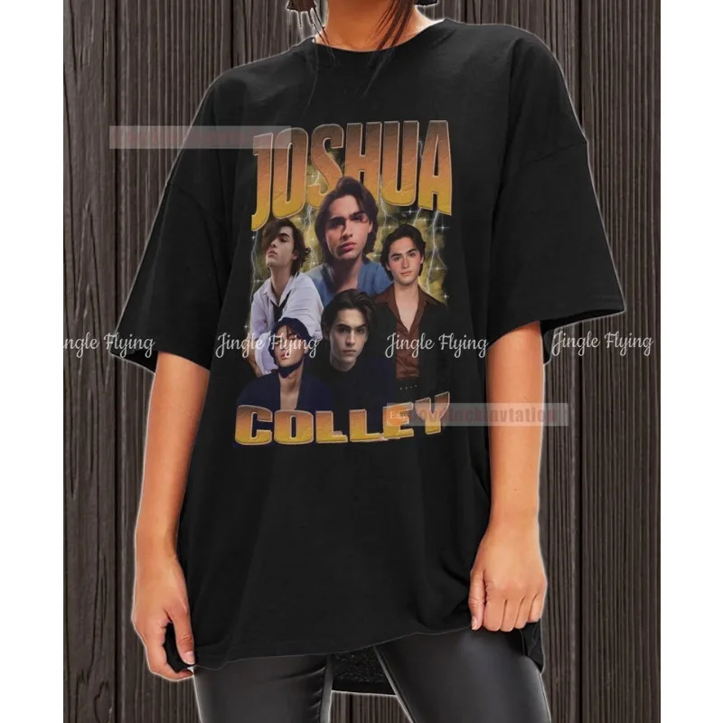 تي شيرت جوشوا كولي تي شيرت قطني عتيق برسومات التسعينيات للجنسين برقبة دائرية #1