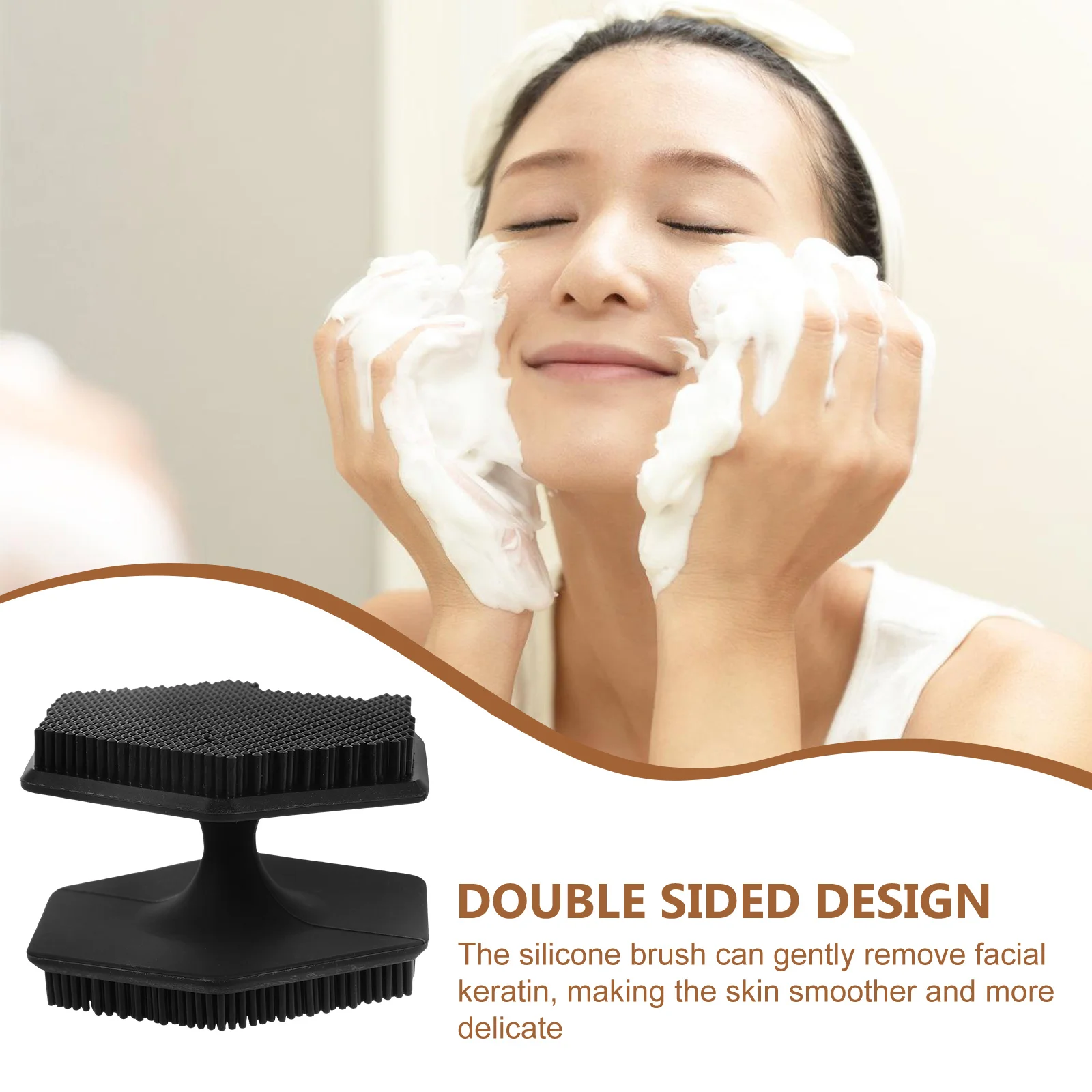 Face Scrubber Brush Silicone Facial Cleansing Double Sided for Blackhead Washer Exfoliator