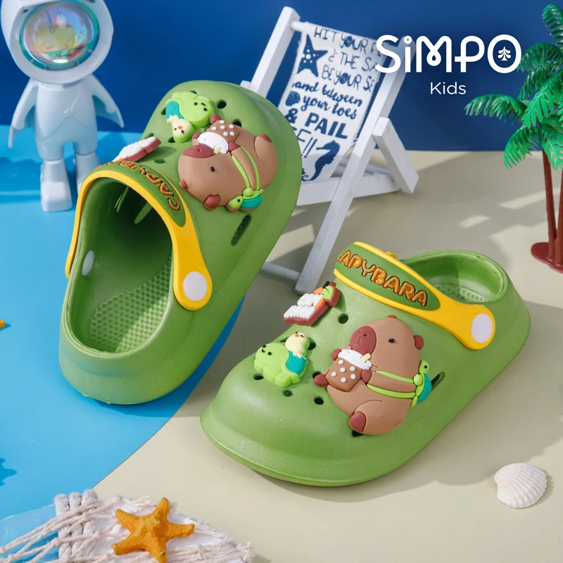 New Capybara Kids' Garden Shoes Summer Boys & Girls Clogs Beach Sandal Lightweight Breathable Slip On Baby Slippers