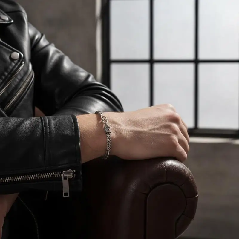 Stainless Steel Retro Bracelet Chain Fashion Unisex Jewelry Waterproof for Engagement Party Christmas Gifts for Friends Familie
