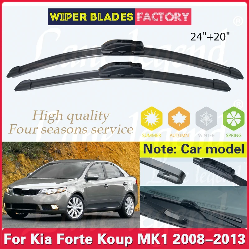 

Car Front Windshield Wipers For Kia Forte Koup MK1 2008-2013 Wiper Blade Rubber 24"+20" Car Windshield Windscreen