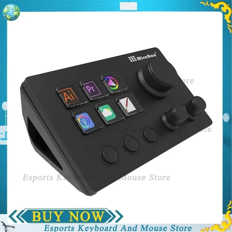 

New Mirabox N3 Visual Streamdeck Custom Visual Mini Keyboard Live Broadcast Console Controller Custom Button For Windows/MacOS