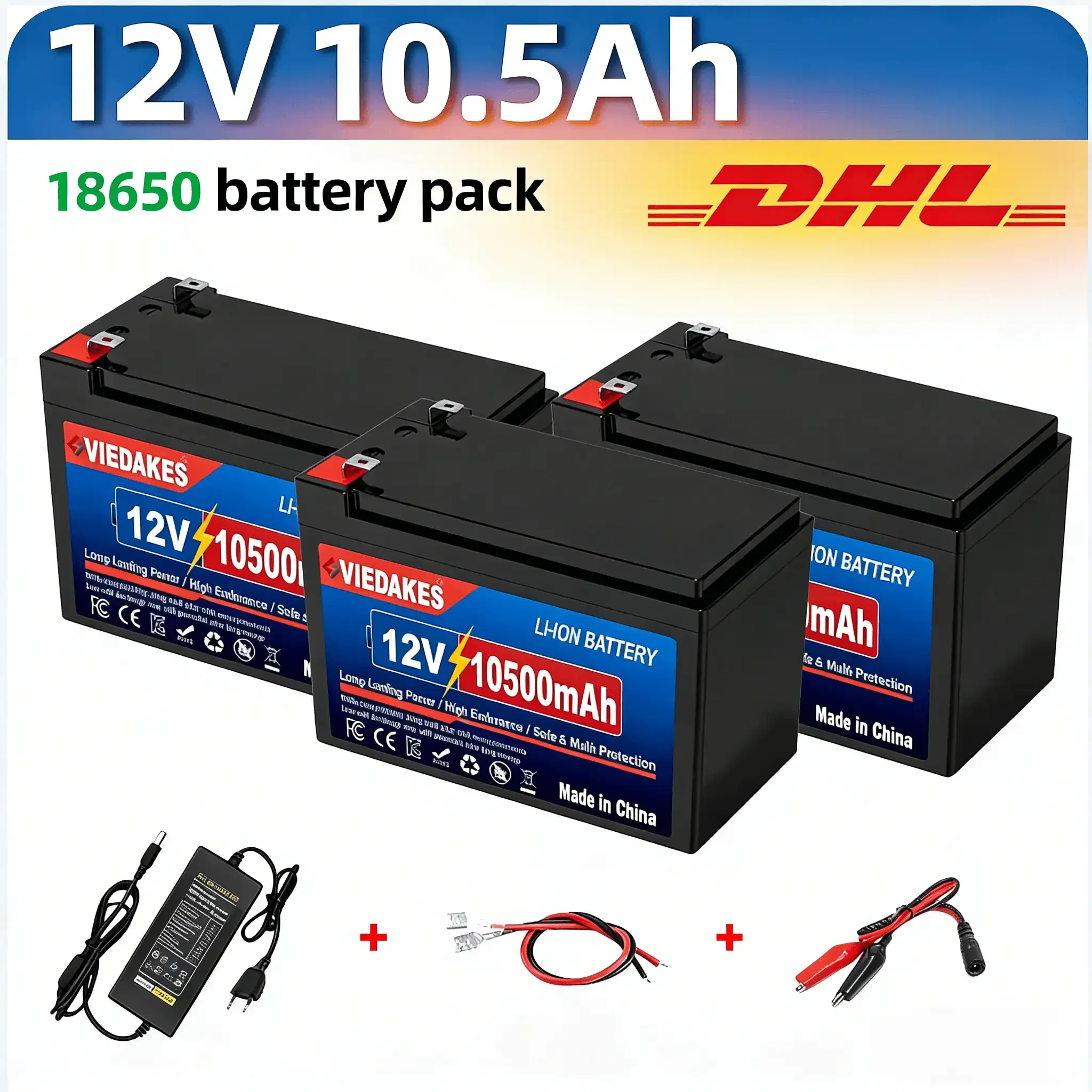 

VIEDAKES 12V 10500mAh Rechargeable Deep Cycle Battery with BMS for Marine Trolling Motor Solar ️