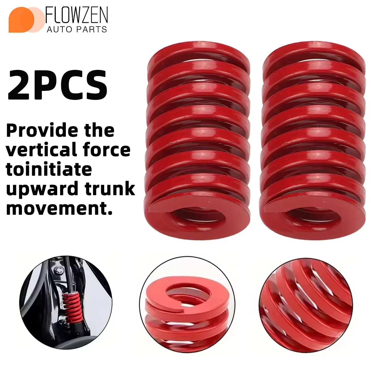 2PCS 25mm Red Die Spring Fit For Car Rear Trunk Tailgate Strut Support Lift Bars Tools OD Compression Spiral Stamping Spring