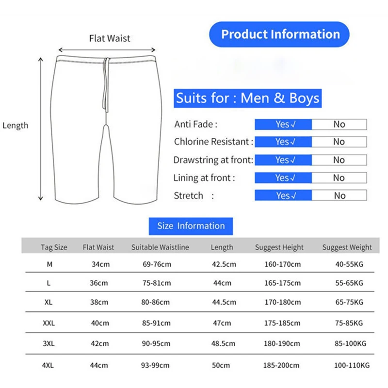 Men\'s Summer Swimming Trunks Swimwear Training Swim Short Trunks Swimsuits Boy Jammers Sports Surf Beach Swimwear