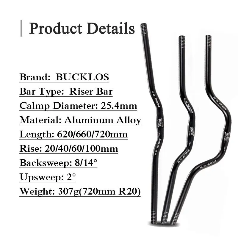 BUCKLOS 25.4mm Bicycle Handlebar 620/660/720mm Bike Riser Bar Aluminum Alloy Mountain Folding Bike Handlebar Cycling Parts