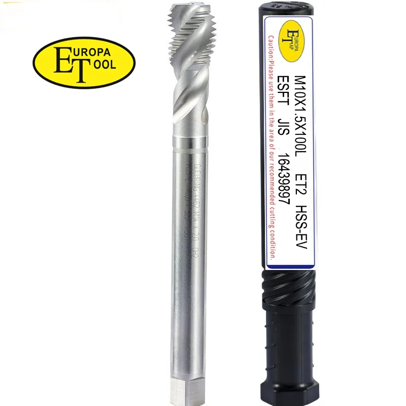 ET HSS-EV Lengthening JIS Standard Spiral Fluted Tap M2M3M4M5M6M8M10M12M14M16 Screw Thread Spiral  Pointed Taps