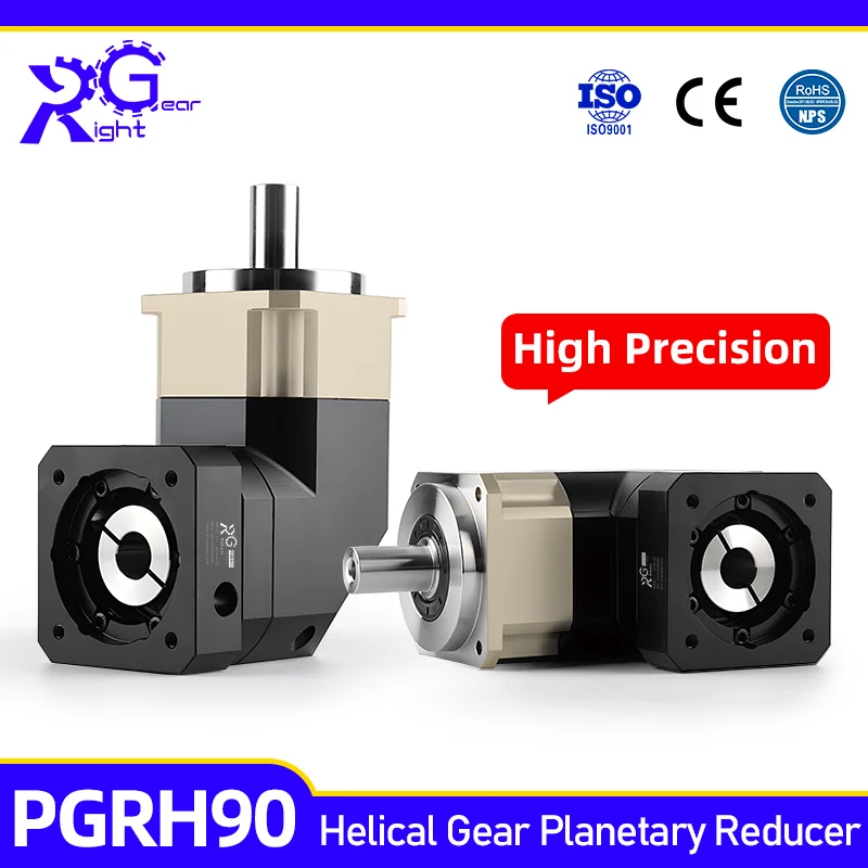 PGRH90 750W 1000W Servo Motor High Precision Spiral Right Angled Planetary Gearbox Helical 90 Degree Gear Planetary Reducer