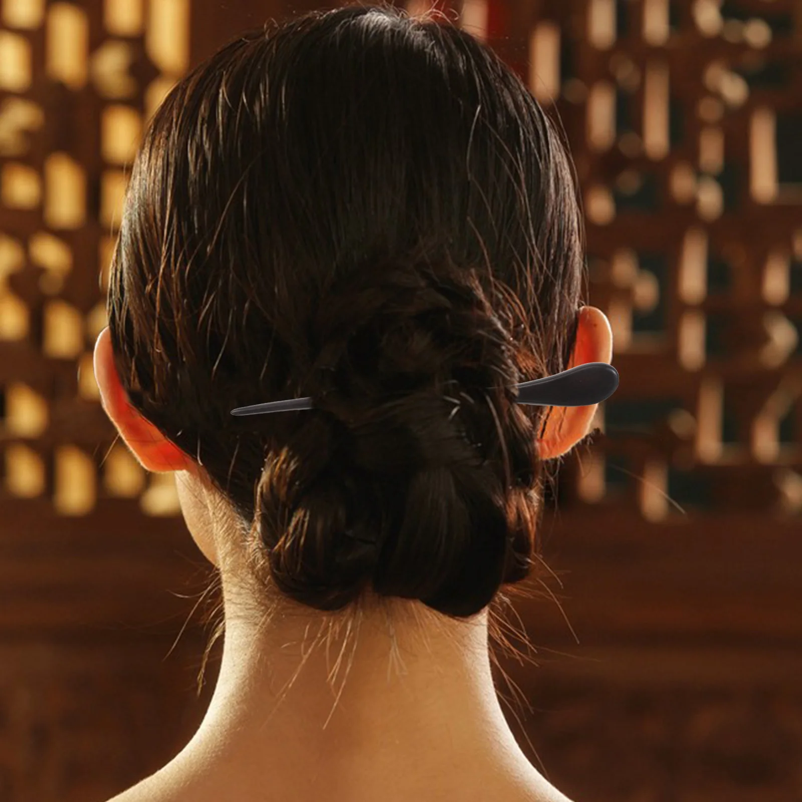 

2pcs Black Ebony Wood Sticks Chinese Style Tassel Hairpins For Hanfu Cosplay Chignon Bun Accessories Dangle Tassel Chignon Hair