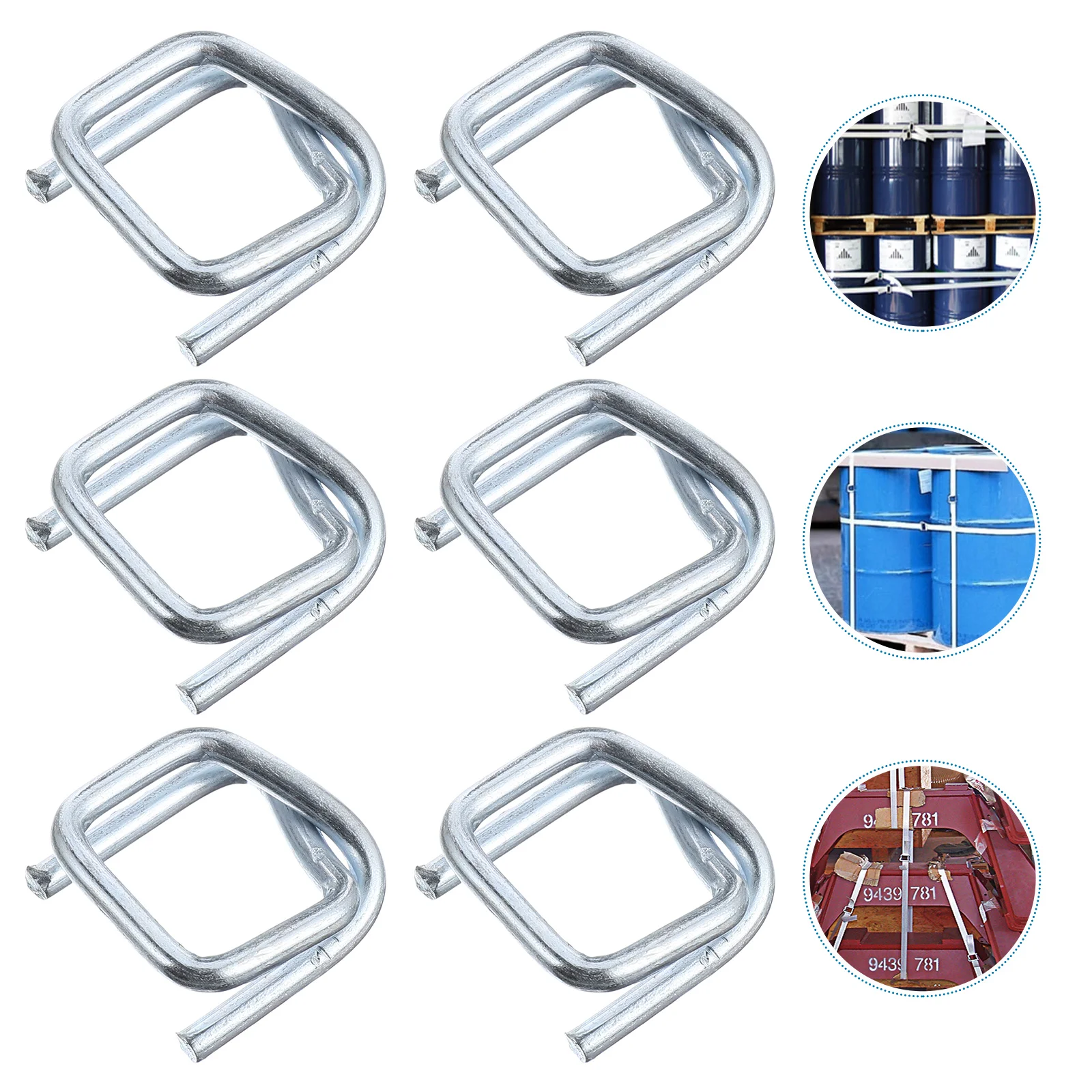 

100 Pcs Kickback Strap Adjuster Packaging Fitting Strapping Clamps Accessory Buckle Wire Buckles