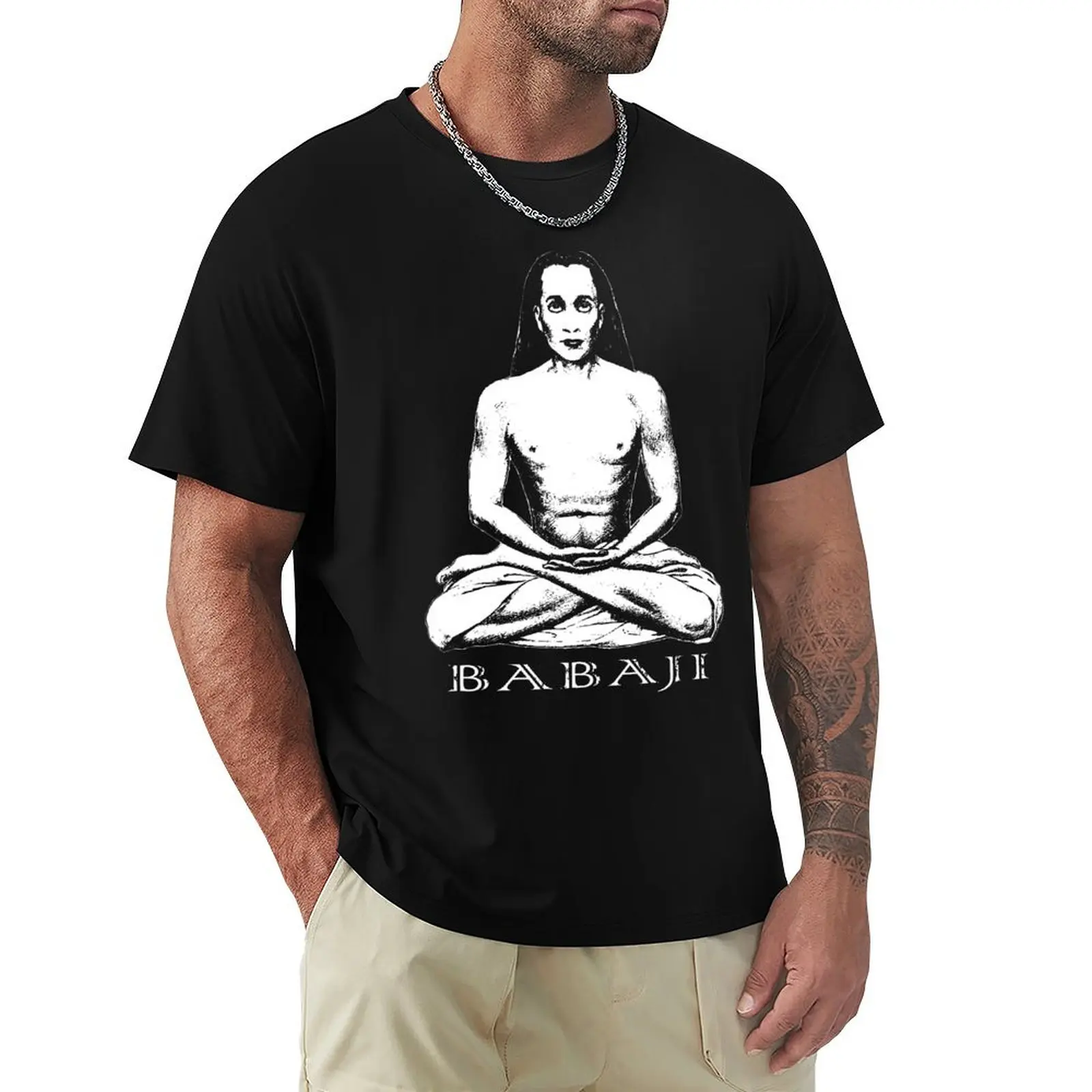 

Mahavatar Babaji Guru Ascended Master Meditation T-Shirt funny gifts oversized boys animal print T-shirts for men cotton