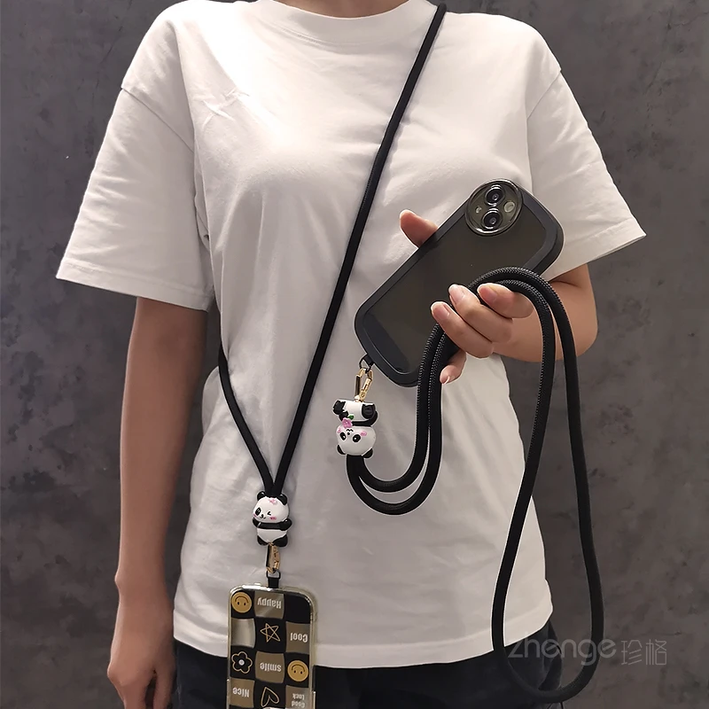 

Минимально тканый ремешок для мобильного телефона, уличный ремень с защитой от потери панды для женщин, универсальные аксессуары