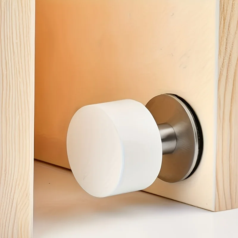 توقف باب مطاطي متين ذاتي اللصق مع قاعدة معدنية واقي حائط لتقليل الضوضاء وممتص للصدمات للاستخدام المنزلي والمكتب والمدرسة #5