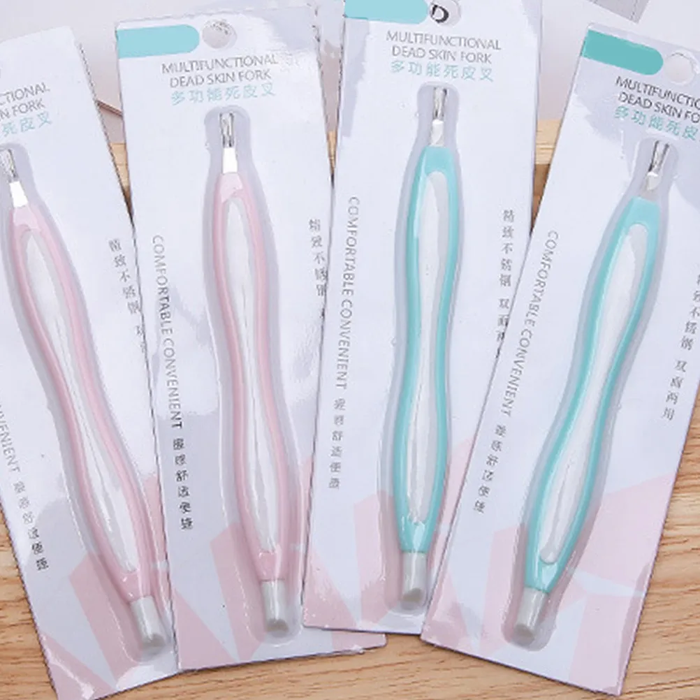 

3Pcs Premium Dead Skin Fork Stainless Steel Rubber Handle Cuticle Remover for Professional Personal Use Nail Dead Skin Remover