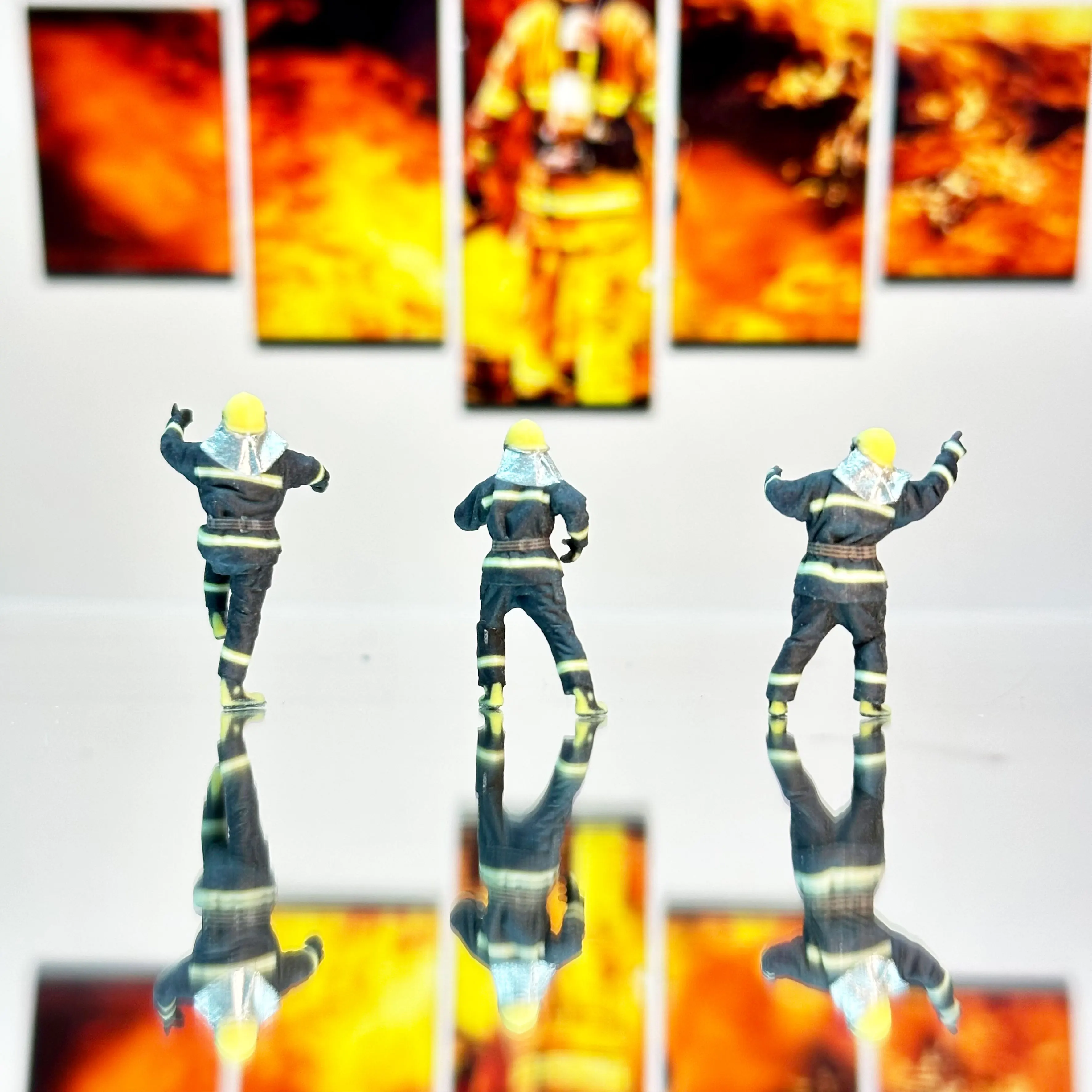 3D miniature puppet 1:87 1:72 1:64 Kaidiwei 1:50 1:43 Fire protection engineering model fire alarm scene fireman figure static m