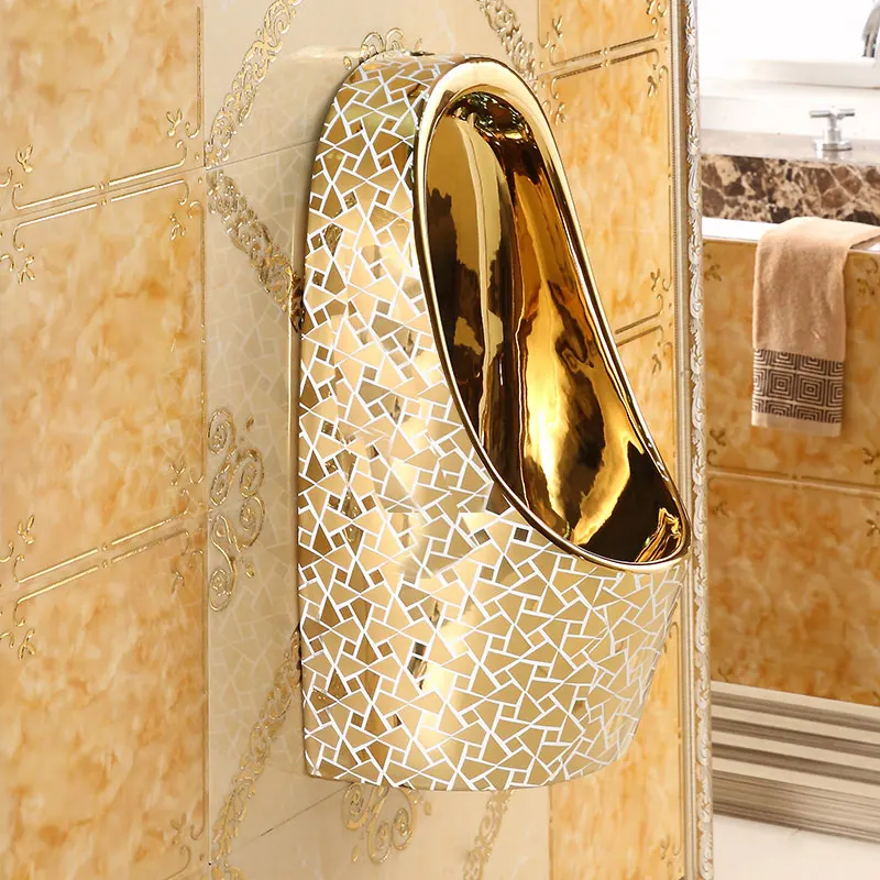 

Gold Urine Cup Men's Wall-Mounted Urinal Ceramic Urinal Urinal Funnel